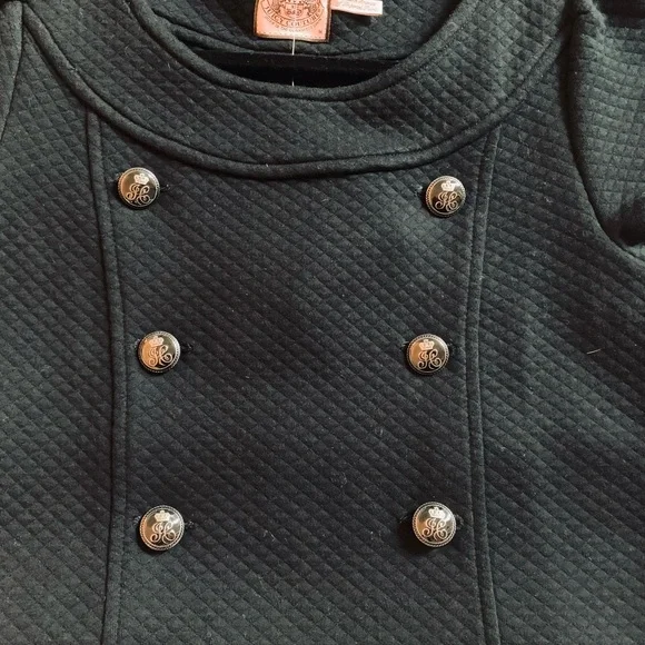 Juicy Couture Quilted Black Shift Dress with Gold Buttons - M - Picture 4 of 6